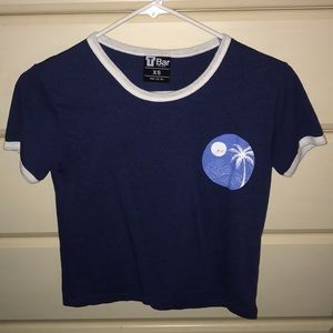 Navy and white, Cotton on T-shirt with logo